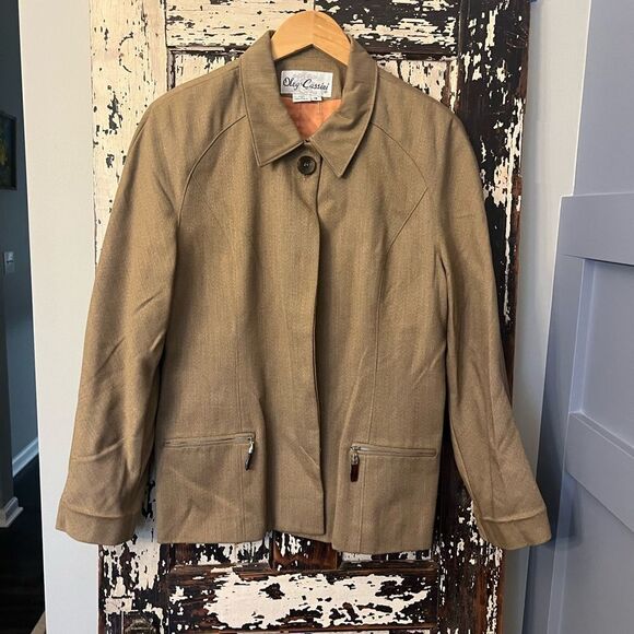 Vintage Oleg Cassini women’s button down classic jacket w enamel accents - Picture 1 of 12